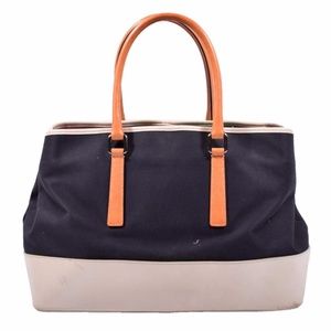 AUTH Vintage Coach Hampton Canvas & Leather Tote